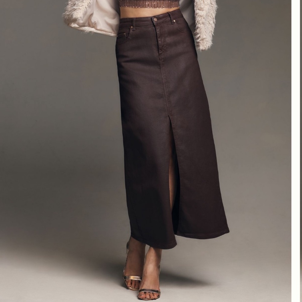 Anthropologie pilcro burgundy midi skirt